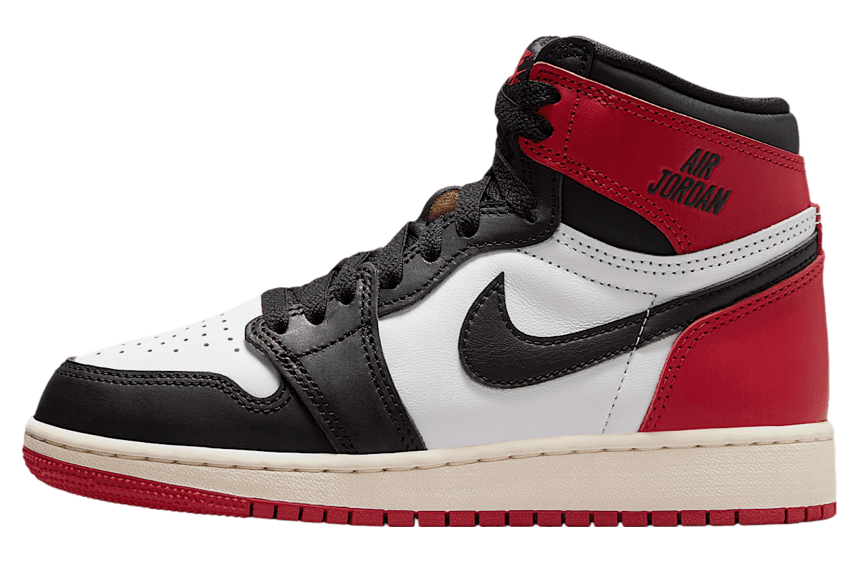 Air Jordan 1 High OG Black Toe GS White / Varsity Red release photo 1