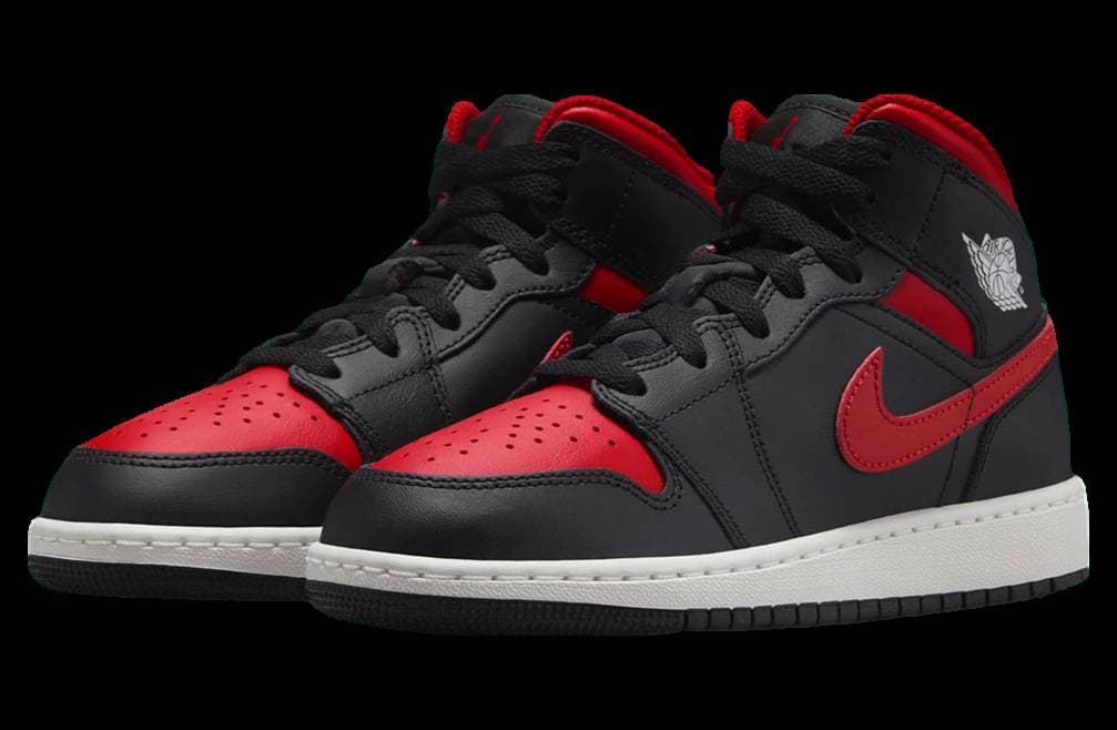 Air Jordan 1 Mid Bred Black / Red release photo 2