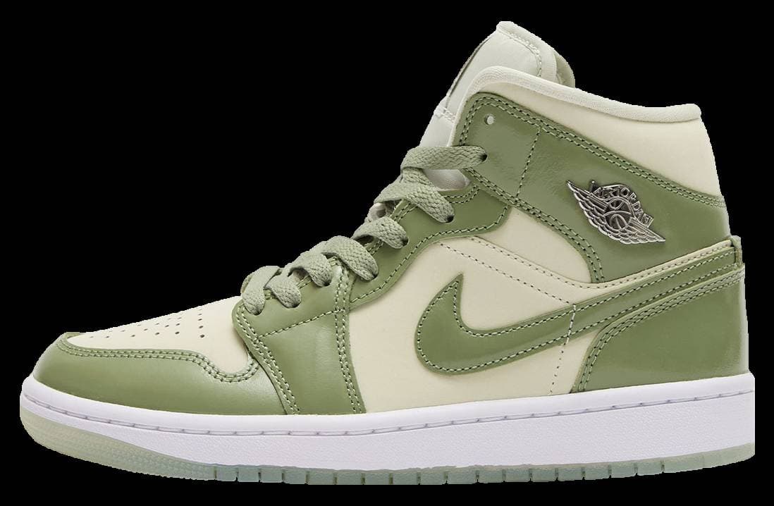 Air Jordan 1 Mid Sea Glass / Oil Green release photo 1
