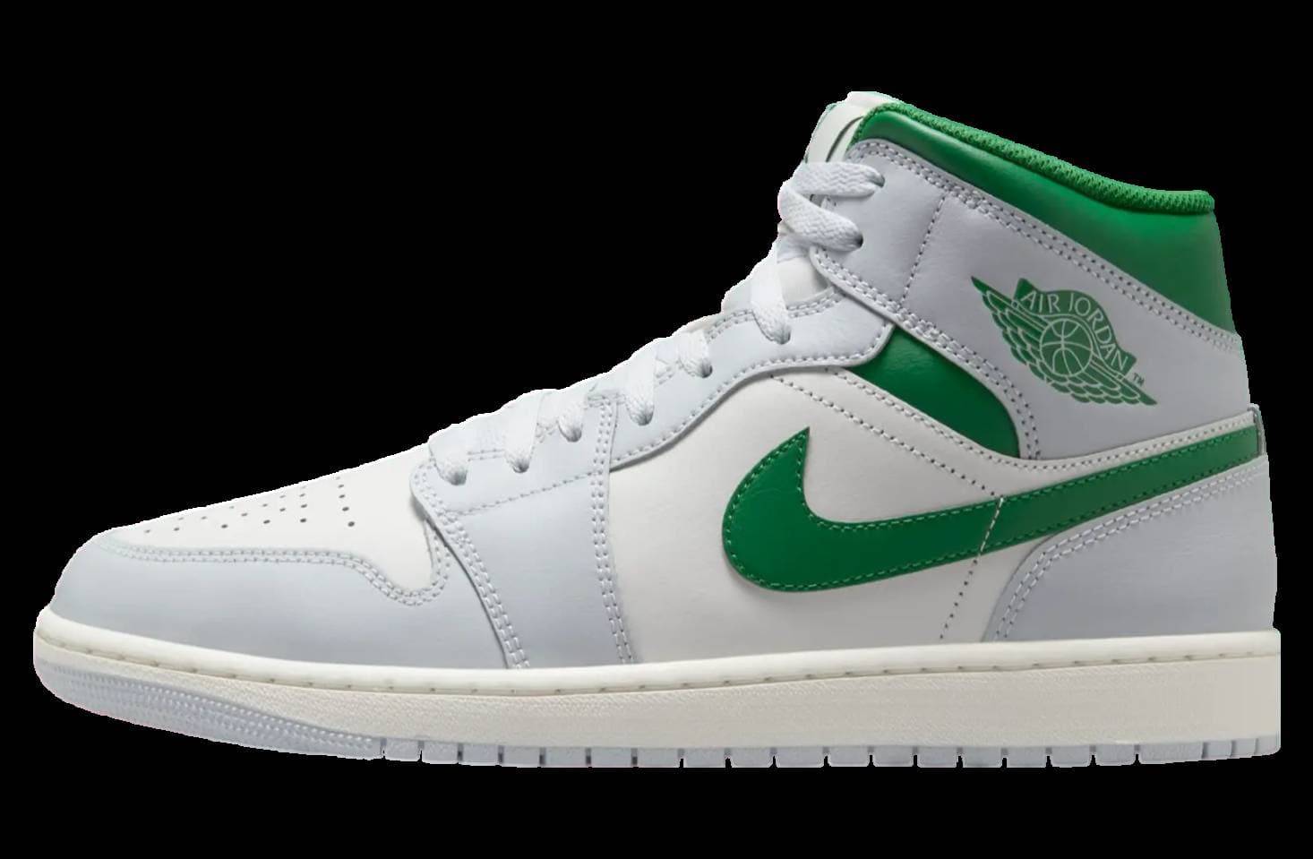Air Jordan 1 Mid White / Lucky Green release photo 1
