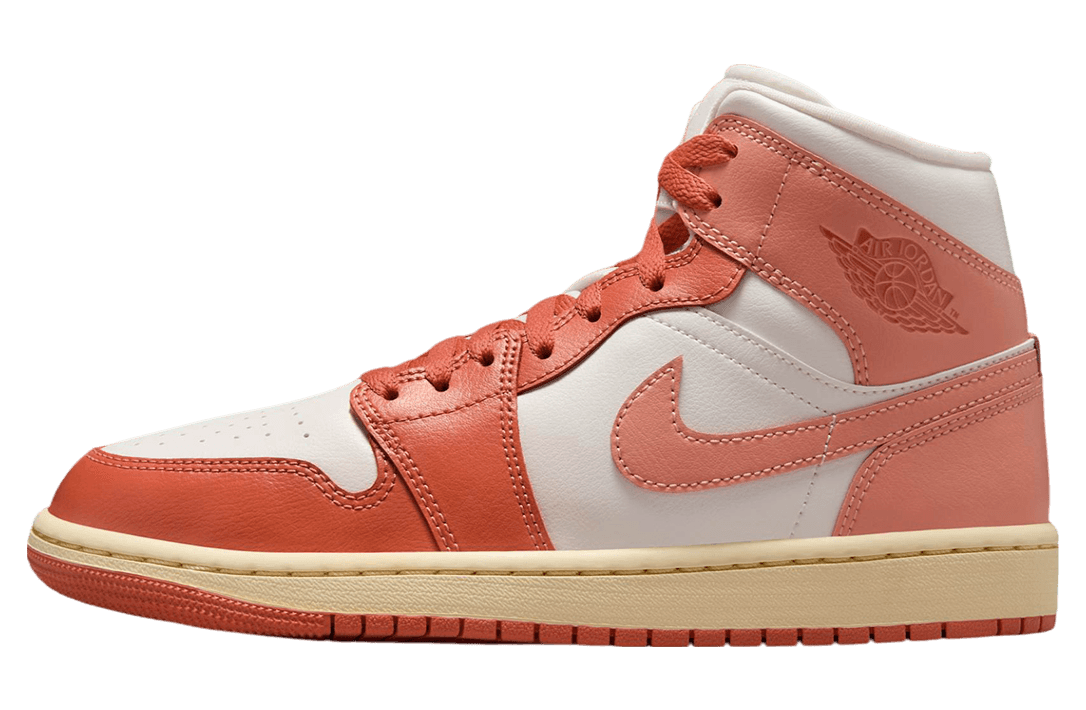Air Jordan 1 Mid WMNS Sail / Light Madder Root release photo 1