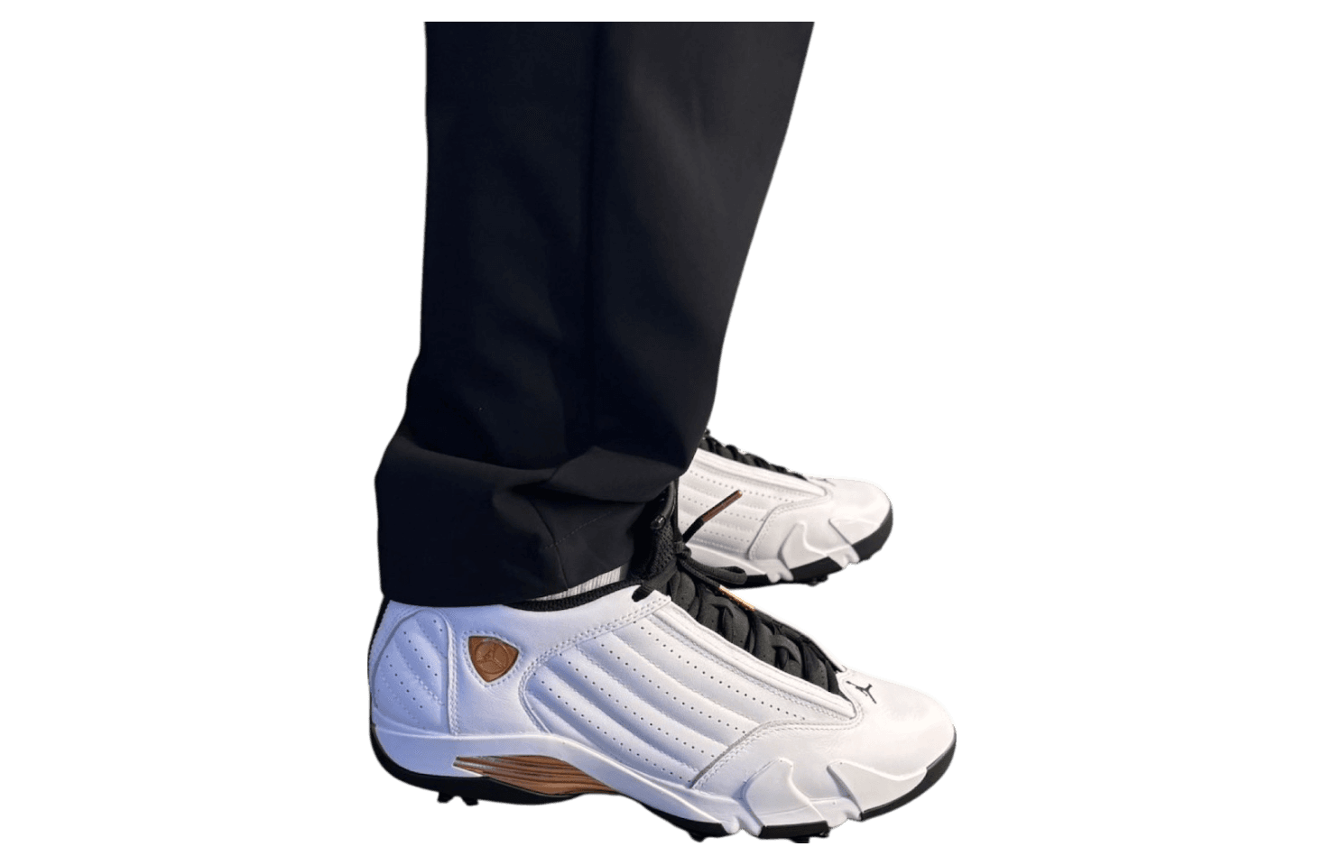Air Jordan 14 Golf US Open White / Metallic Copper release photo 1