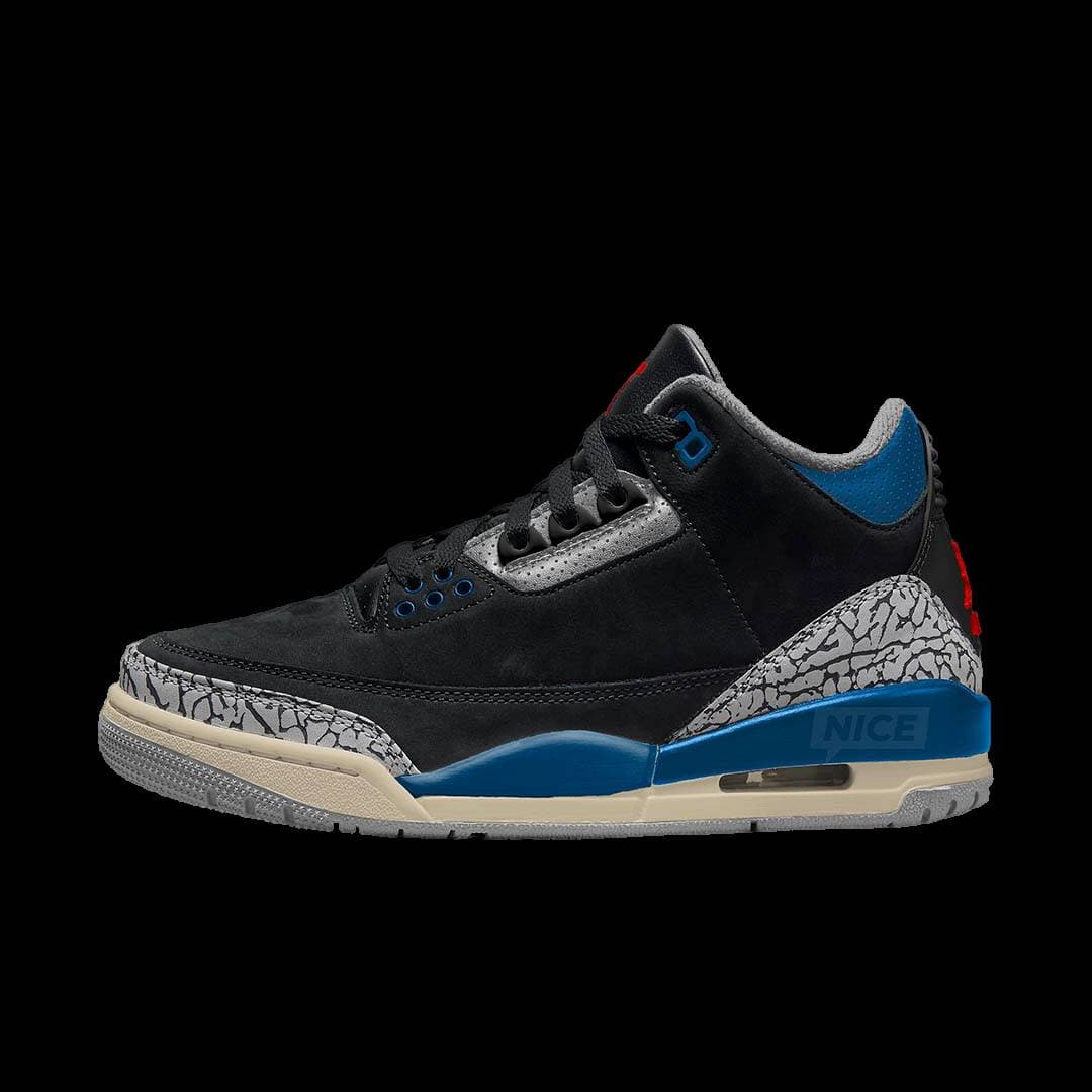 Air Jordan 3 Black / Military Blue release photo 1