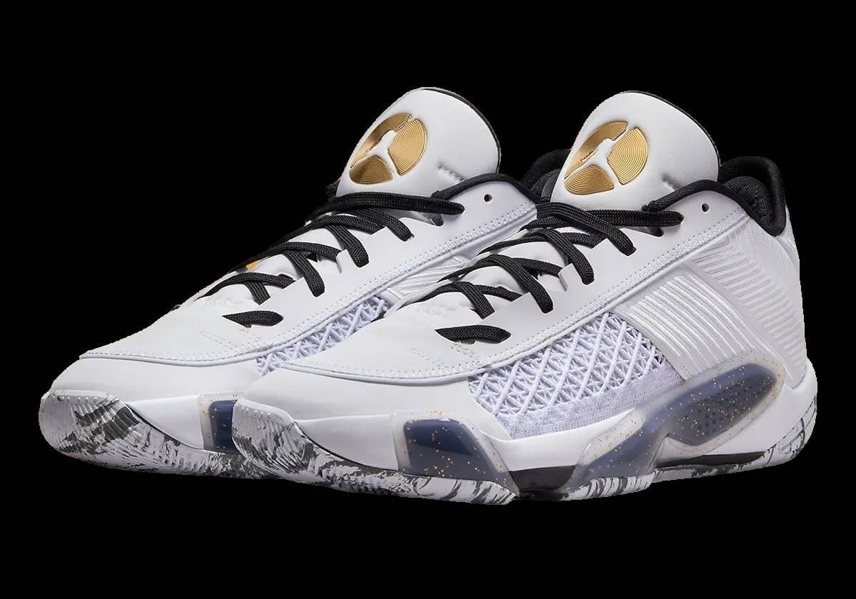 Air Jordan 38 Low White Metallic Gold release photo 2