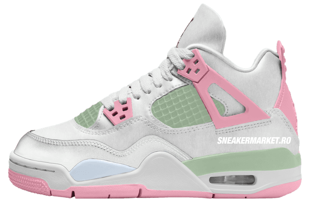 Air Jordan 4 GS White / Medium Soft Pink Jordan release photo