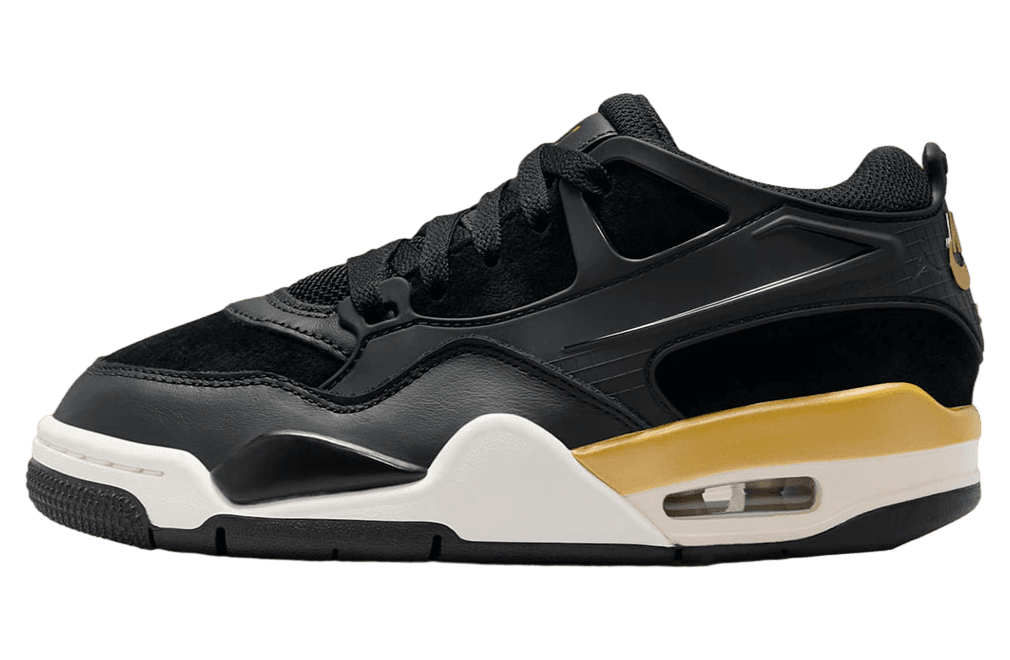 Air Jordan 4 RM GS Black / Gold release photo 1