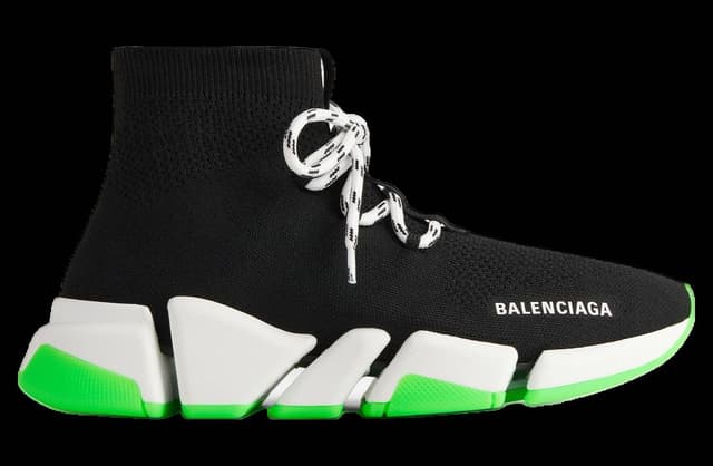 Balenciaga Speed 2.0 Lace-Up Recycled Knit Black / Green release photo