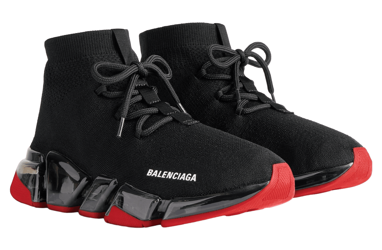 Balenciaga Speed 2.0 Lace-Up Recycled Knit Black / Red release photo 2