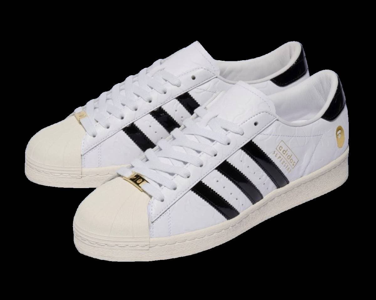 BAPE x adidas Superstar White Black release photo 2