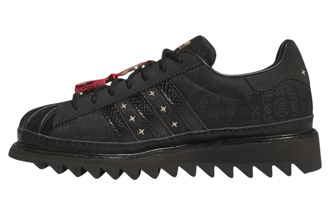 Clot x Adidas Superstar Chinese New Year Core Black / Carbon Black release photo 2