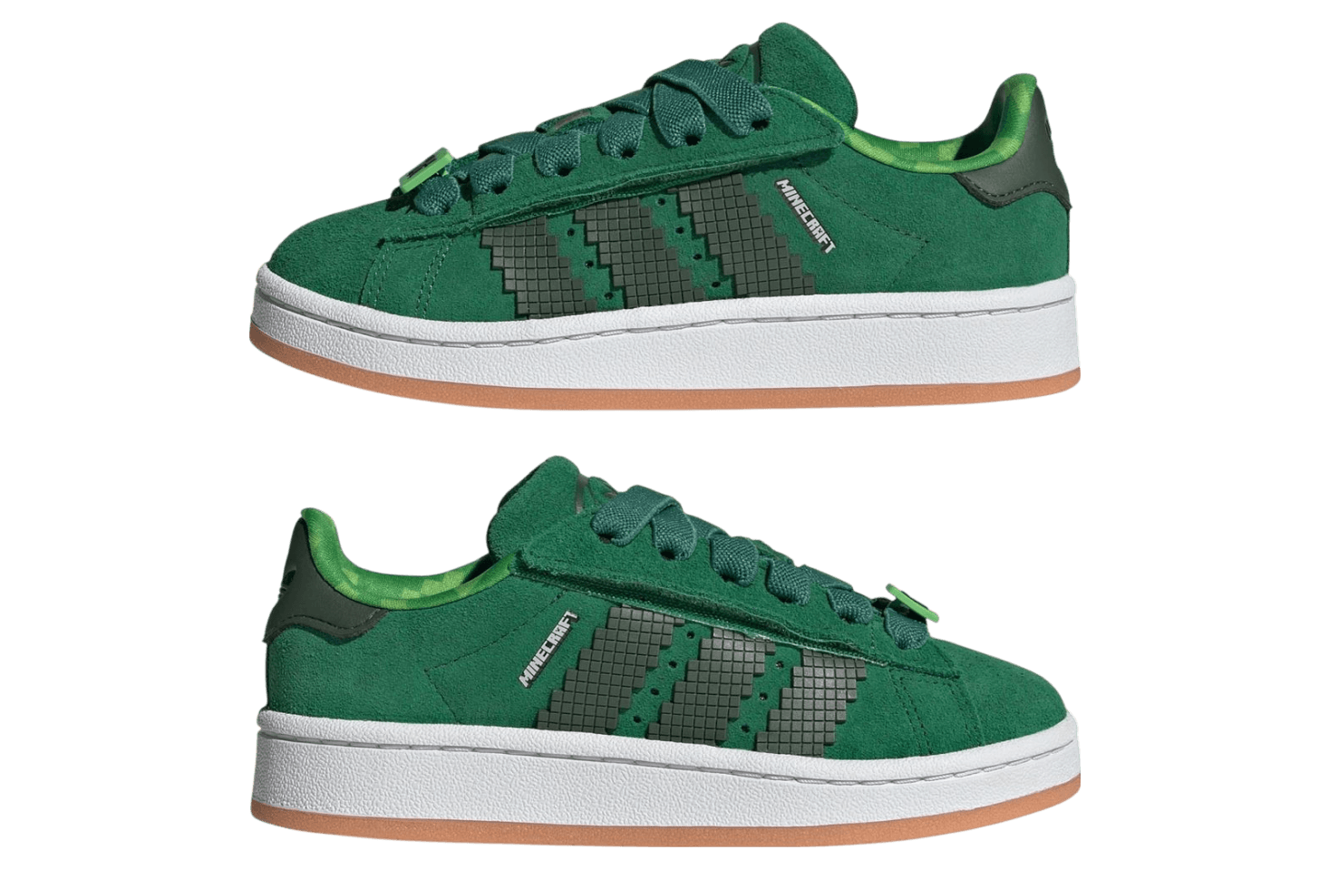 Minecraft x Adidas Campus 00s Green / White / Gum release photo 5
