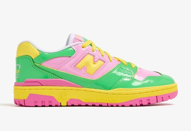 New Balance 550 Y2K Patent Leather Pink Green New Balance release photo