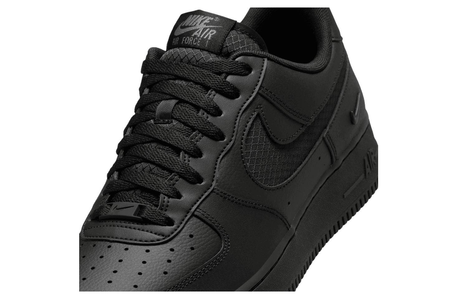 Nike Air Force 1 Low Black Nylon Swoosh release photo 3