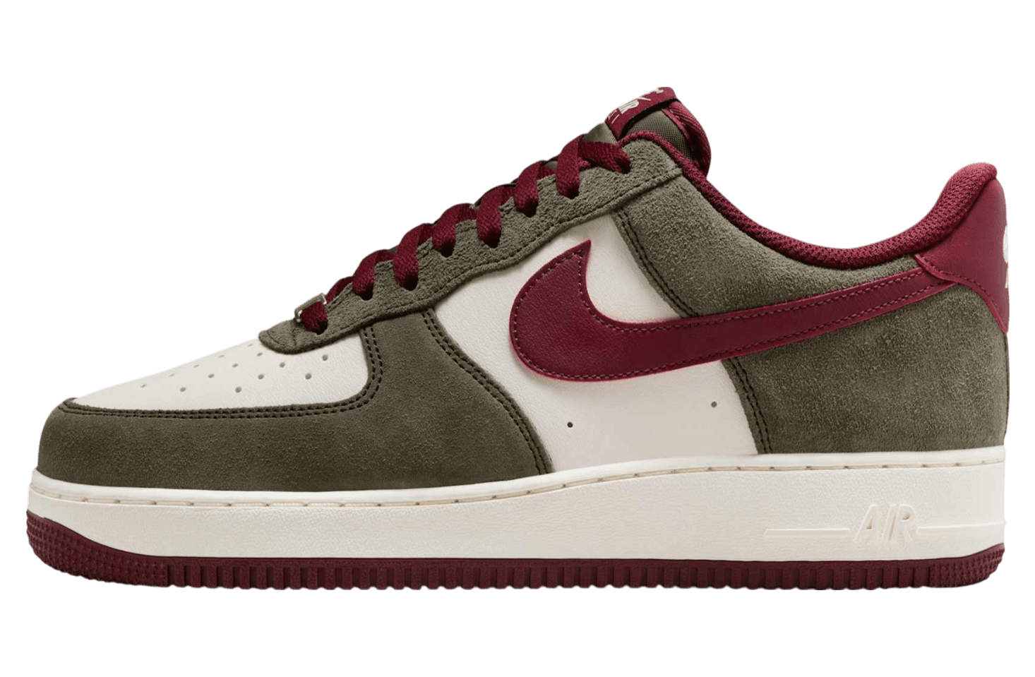 Nike Air Force 1 Low Cargo Khaki / Dark Team Red release photo 1