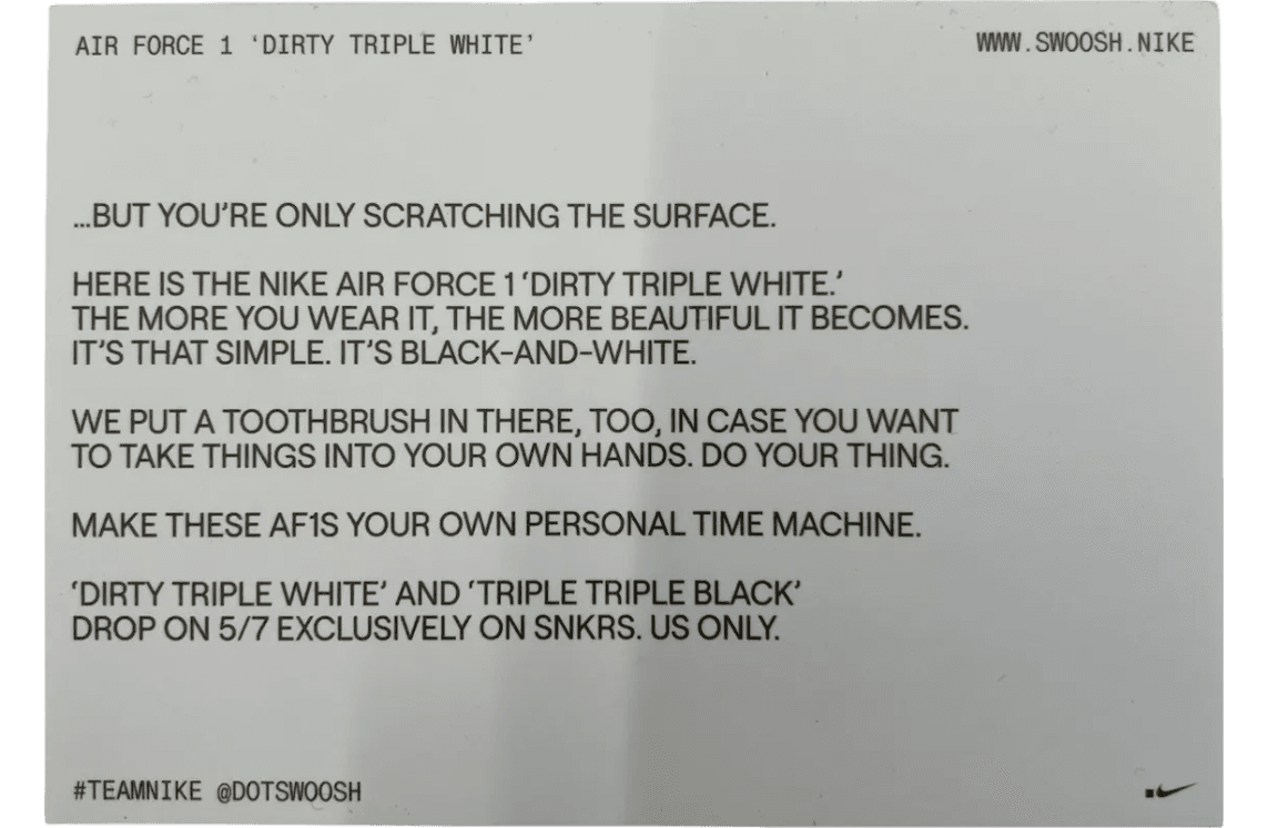 Nike Air Force 1 Low Dirty Triple White release photo 2