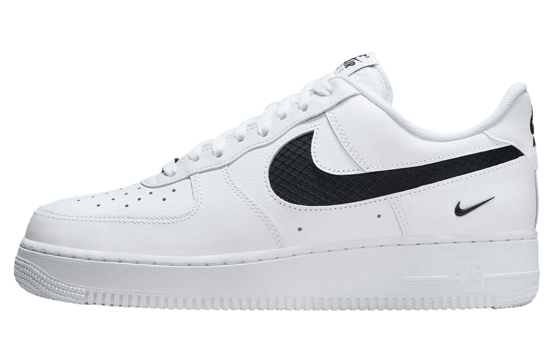 Nike Air Force 1 Low White / Black Nylon Swoosh release photo 1