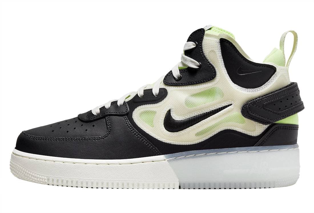 Nike Air Force 1 Mid React Black Neon Nike release photo