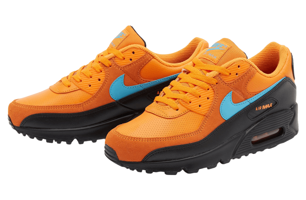 Nike Air Max 90 GS Mandarin / Blue Fury release photo 3