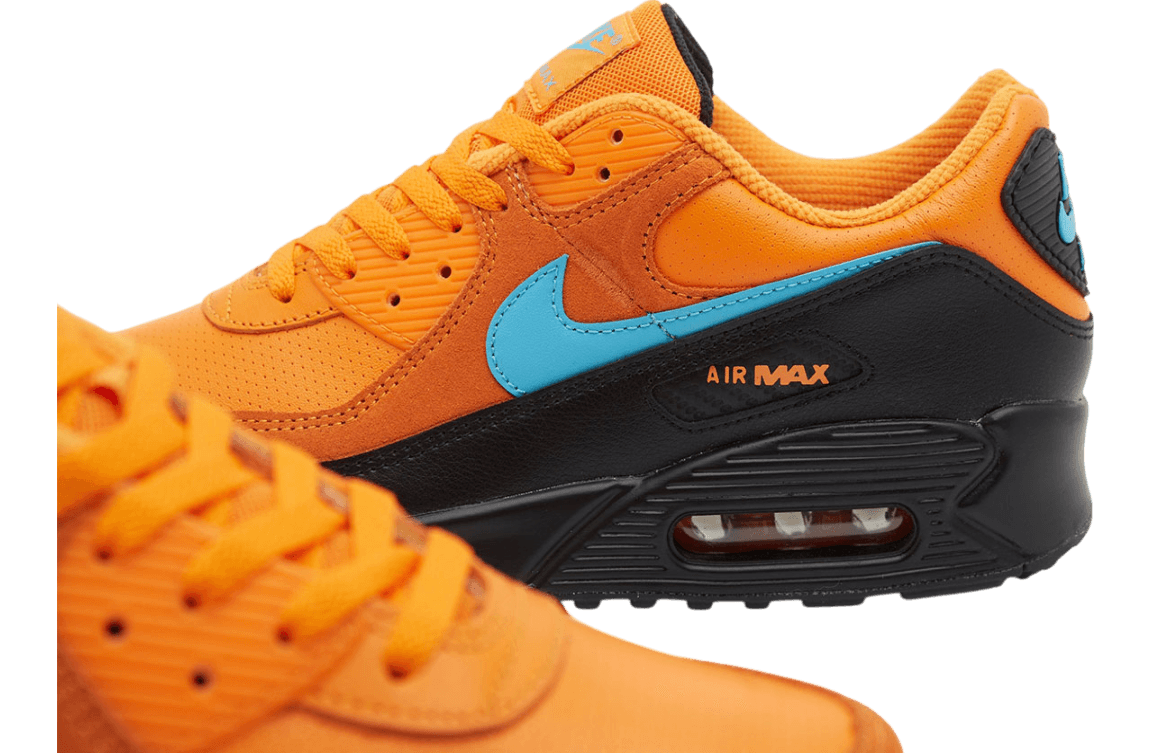 Nike Air Max 90 GS Mandarin / Blue Fury release photo 6