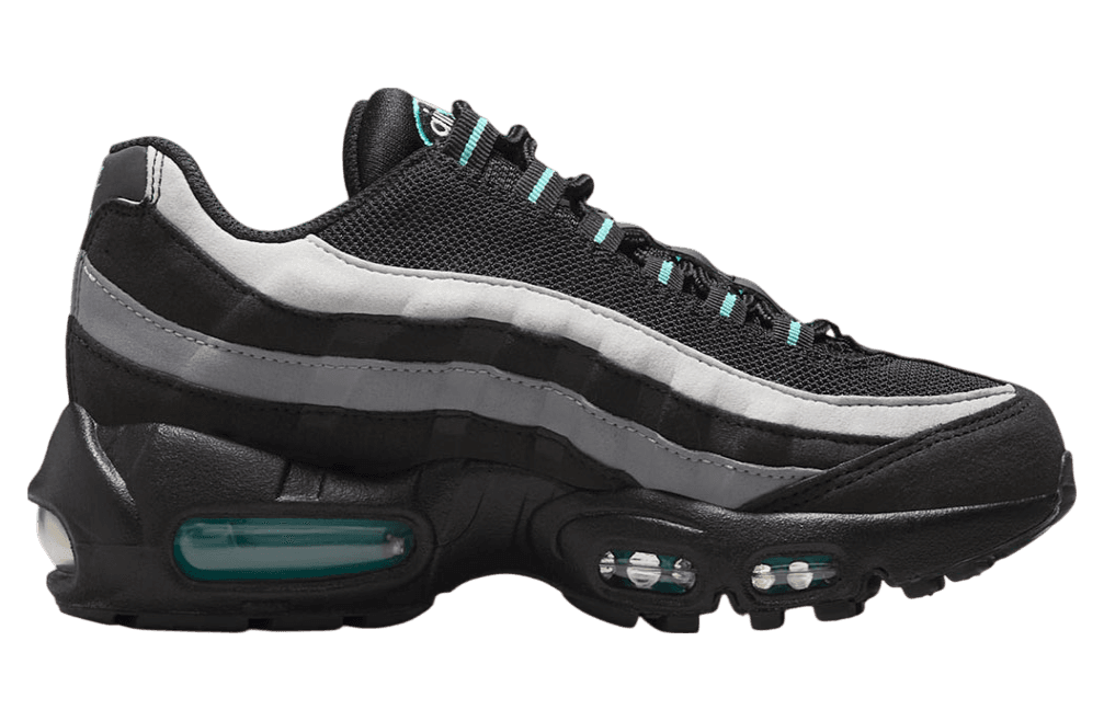 Nike Air Max 95 GS Black / Grey / Aurora Green release photo 3