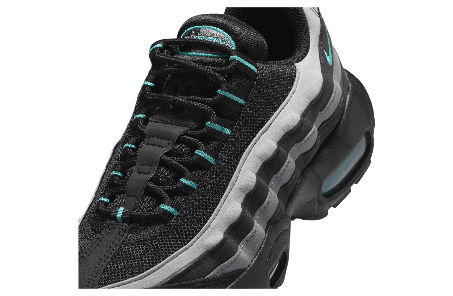 Nike Air Max 95 GS Black / Grey / Aurora Green release photo 7