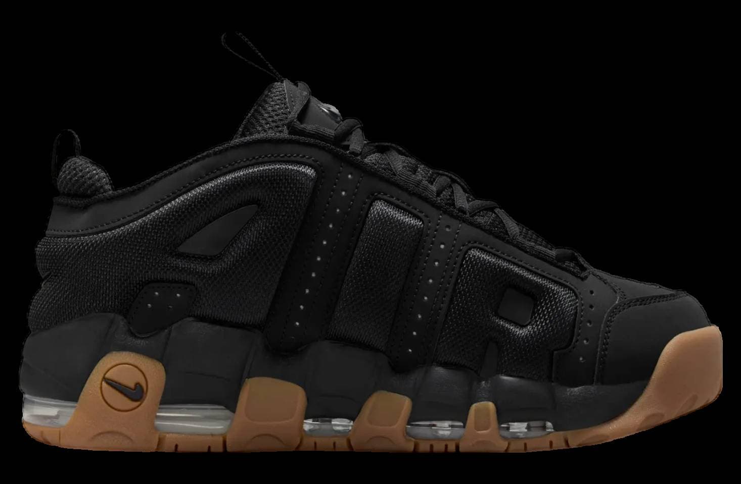 Nike Air More Uptempo Low Black / Gum release photo 3