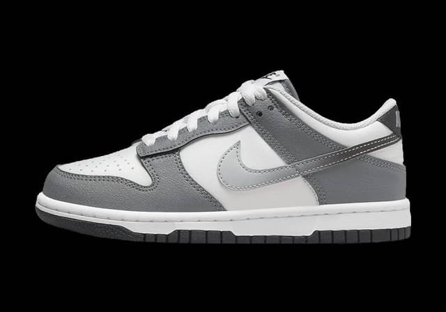 Nike Dunk Low GS Grey Gradient Swoosh Nike release photo