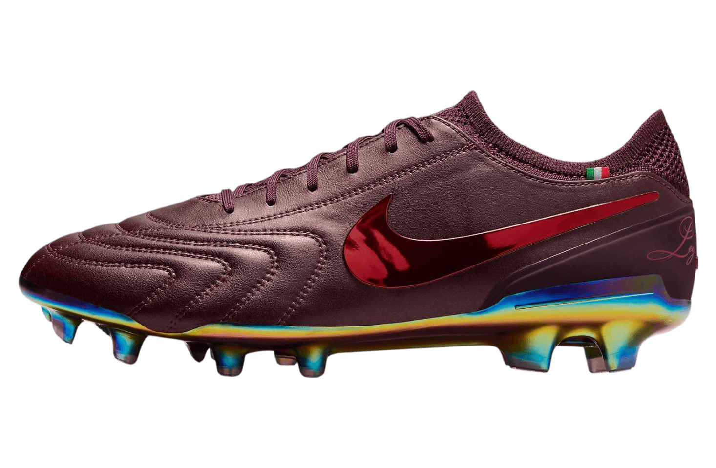 Nike Tiempo Legend 10 Elite Montebelluna Port Wine / Bright Crimson Nike release photo
