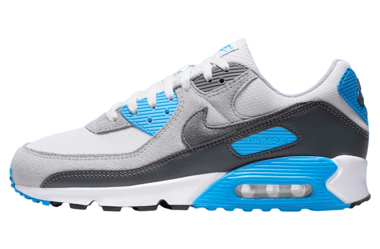 Nikes Air Max 90 Platinum Tint / Blue Lightning release photo 1