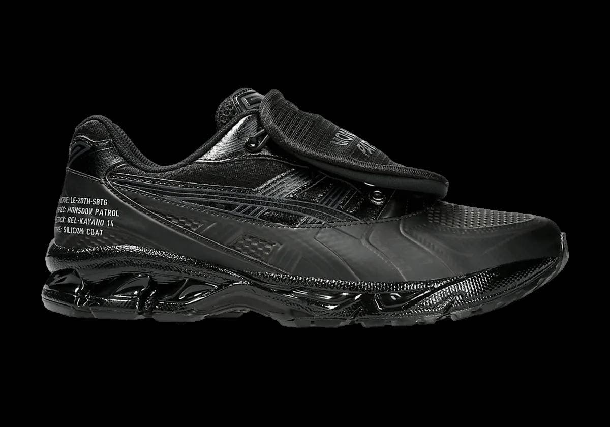 SBTG x Asics Gel Kayano 14 Monsoon Patroi Black release photo 3