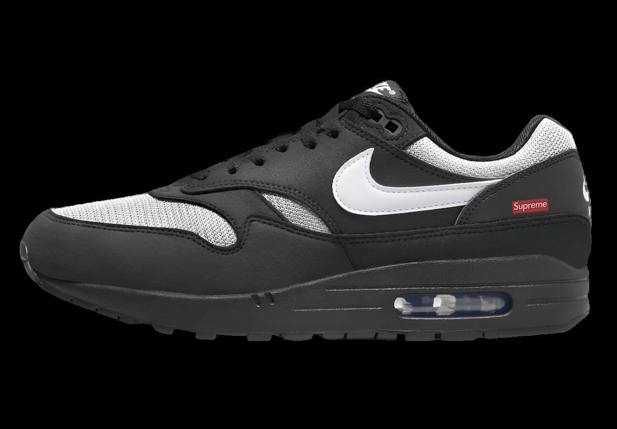 Supreme x Nike Air Max 1 87 Black White release photo 1