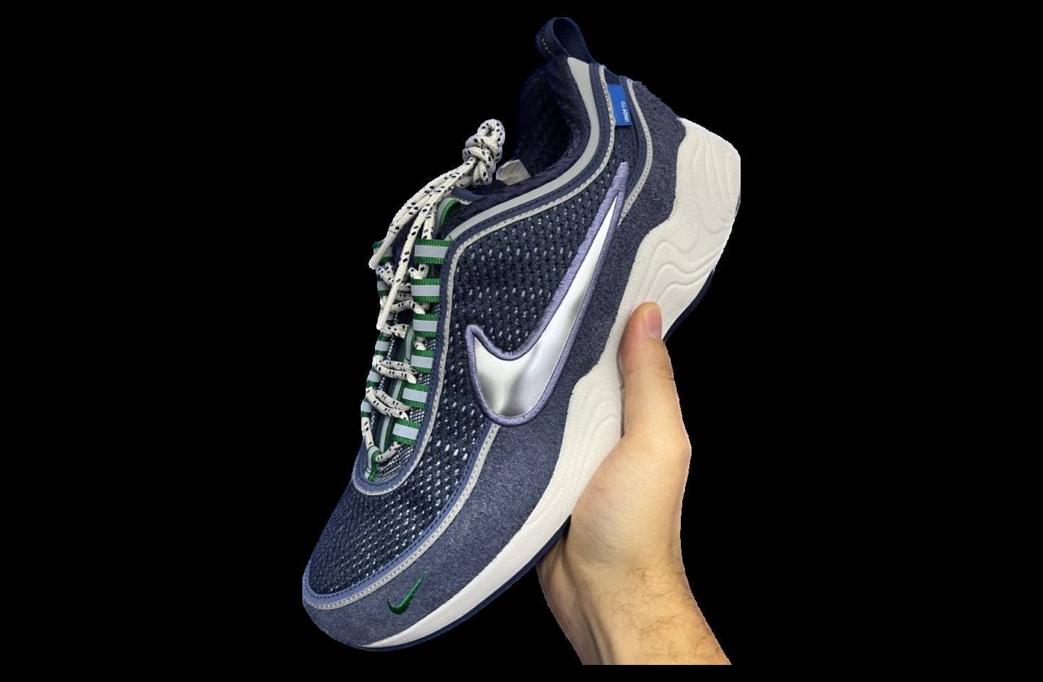 Undefeated x Nike Air Zoom Spiridon Thunder Blue release photo 2