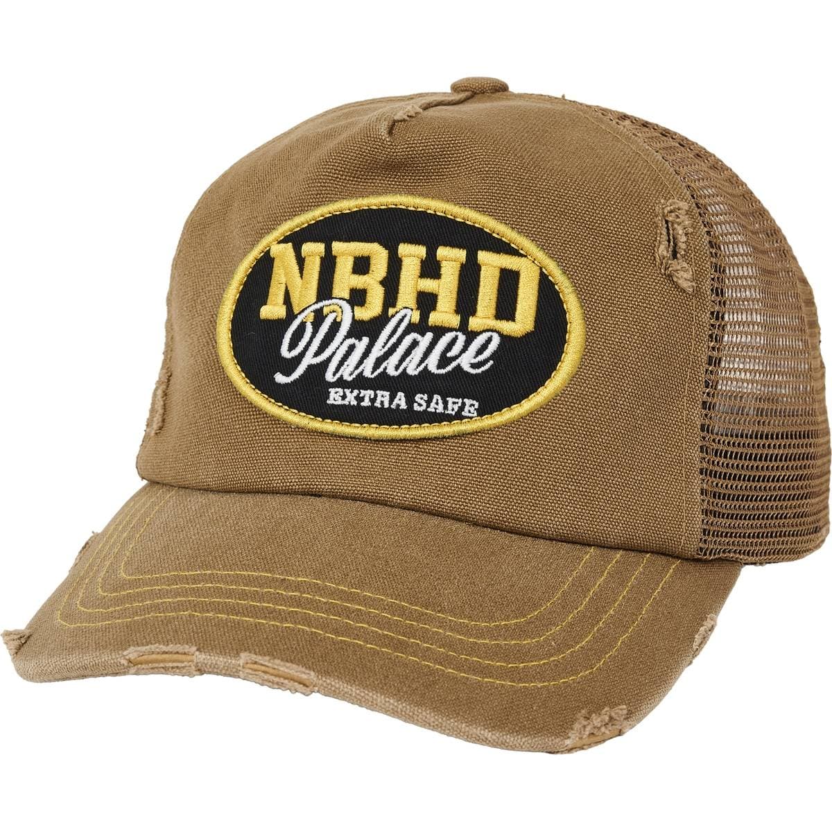Palace Neighborhood Mesh Trucker Tan Canvas release photo 1