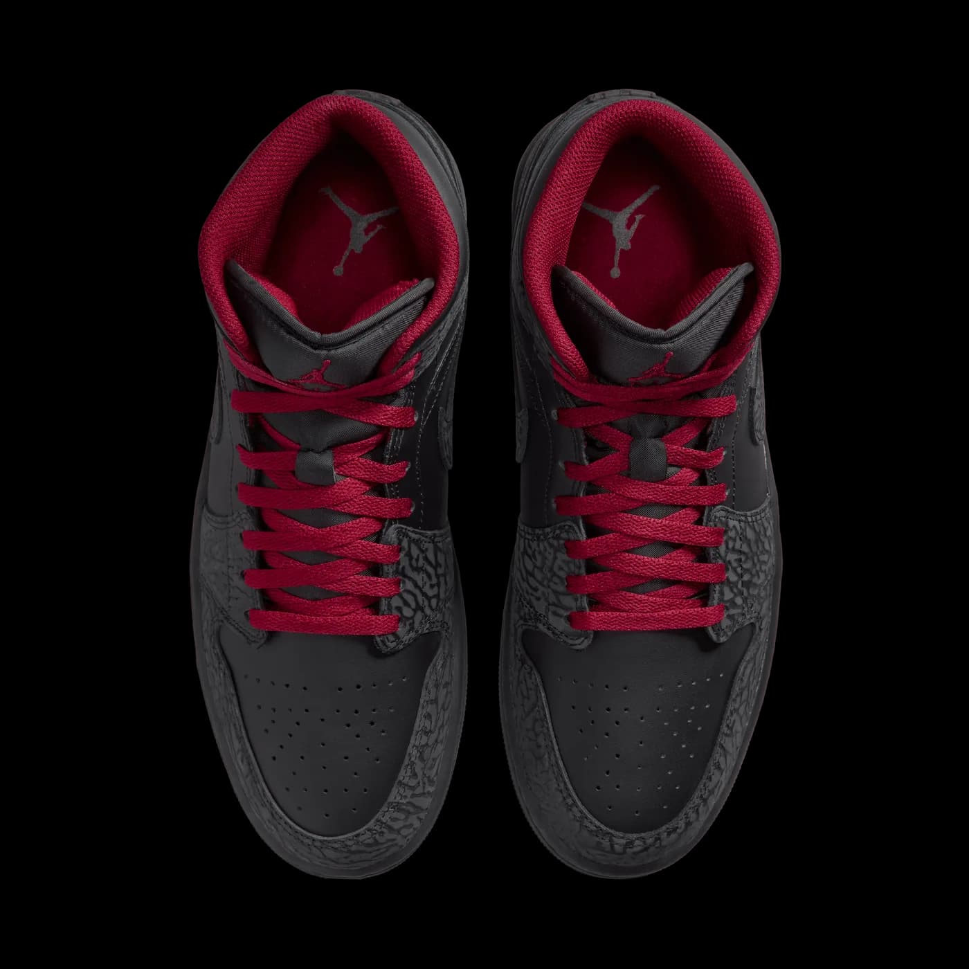 Air Jordan 1 Mid SE Elephant Print Black Tough Red release photo 5