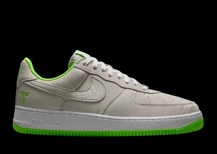 Nike Kobe Air Force 1 Low Vast Grey Electric Green release photo 1