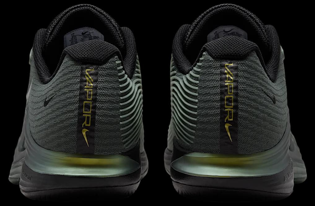 Nike Vapor 12 Prm Camo Green / Metallic Gold (Hard Court) release photo 6