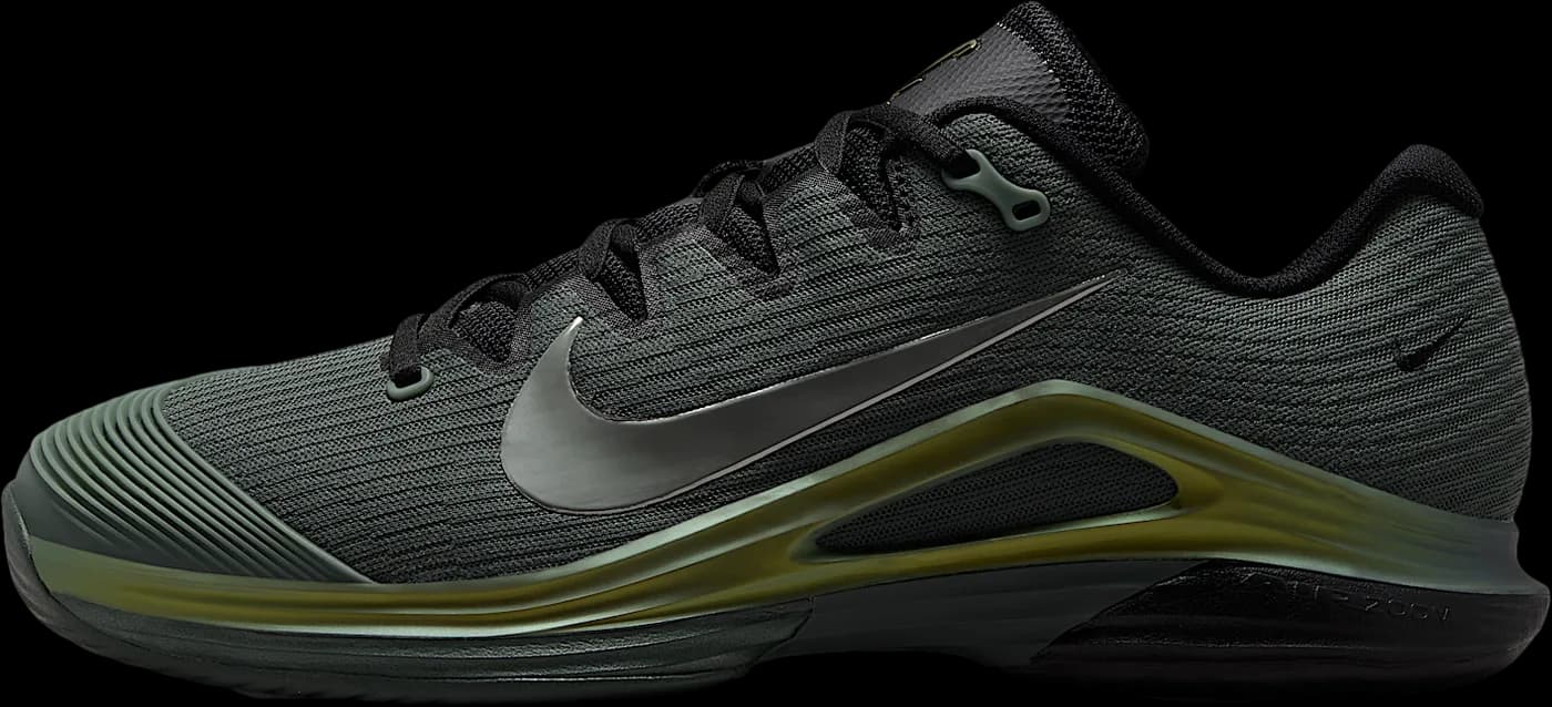 Nike Vapor 12 Prm Camo Green / Metallic Gold (Hard Court) release photo 1