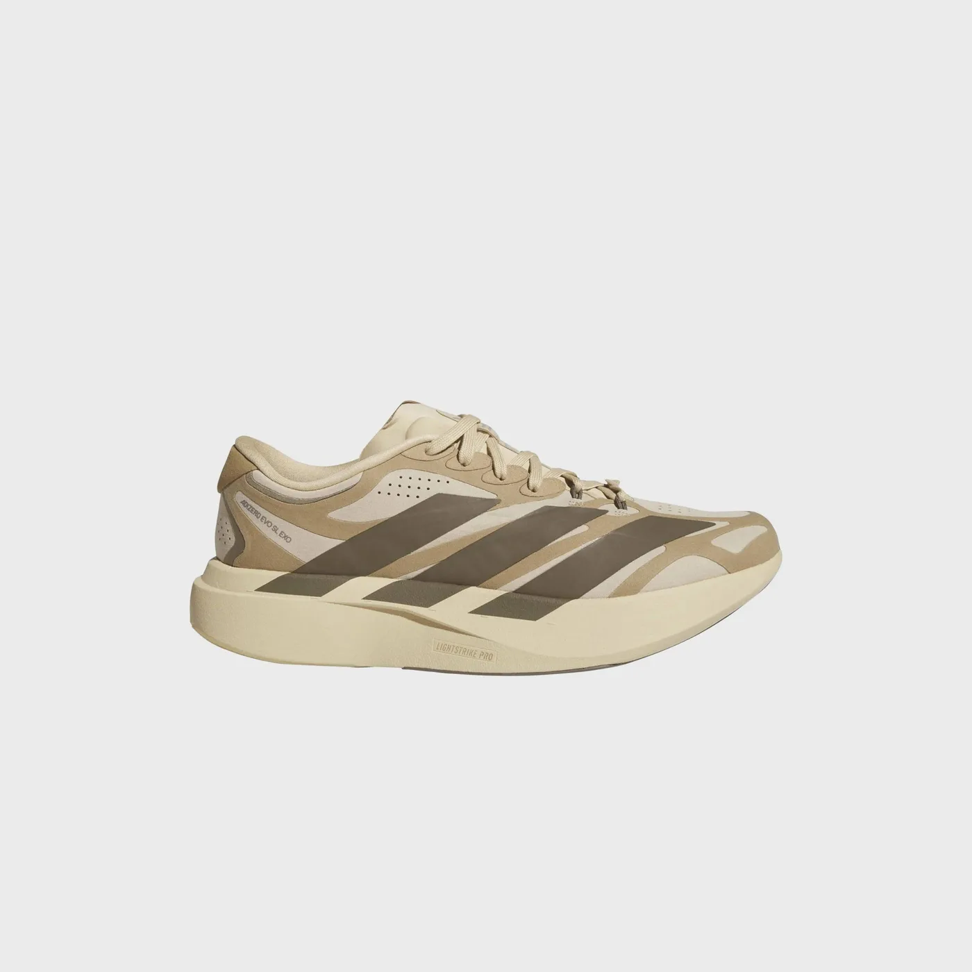 adidas Adizero Evo SL Exo Suede - Magic Beige / Cargo Brown / Cardboard release photo 1