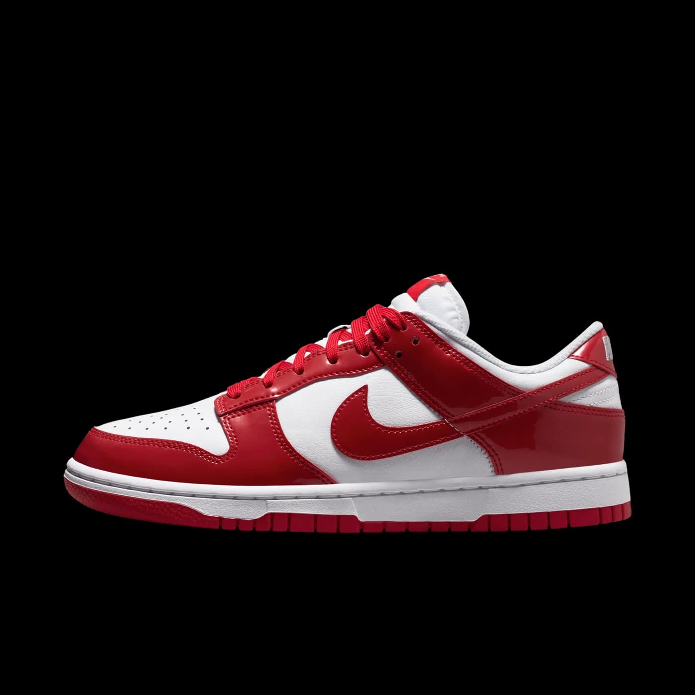 Nike Dunk Low SE Patent White University Red (W) release photo 2