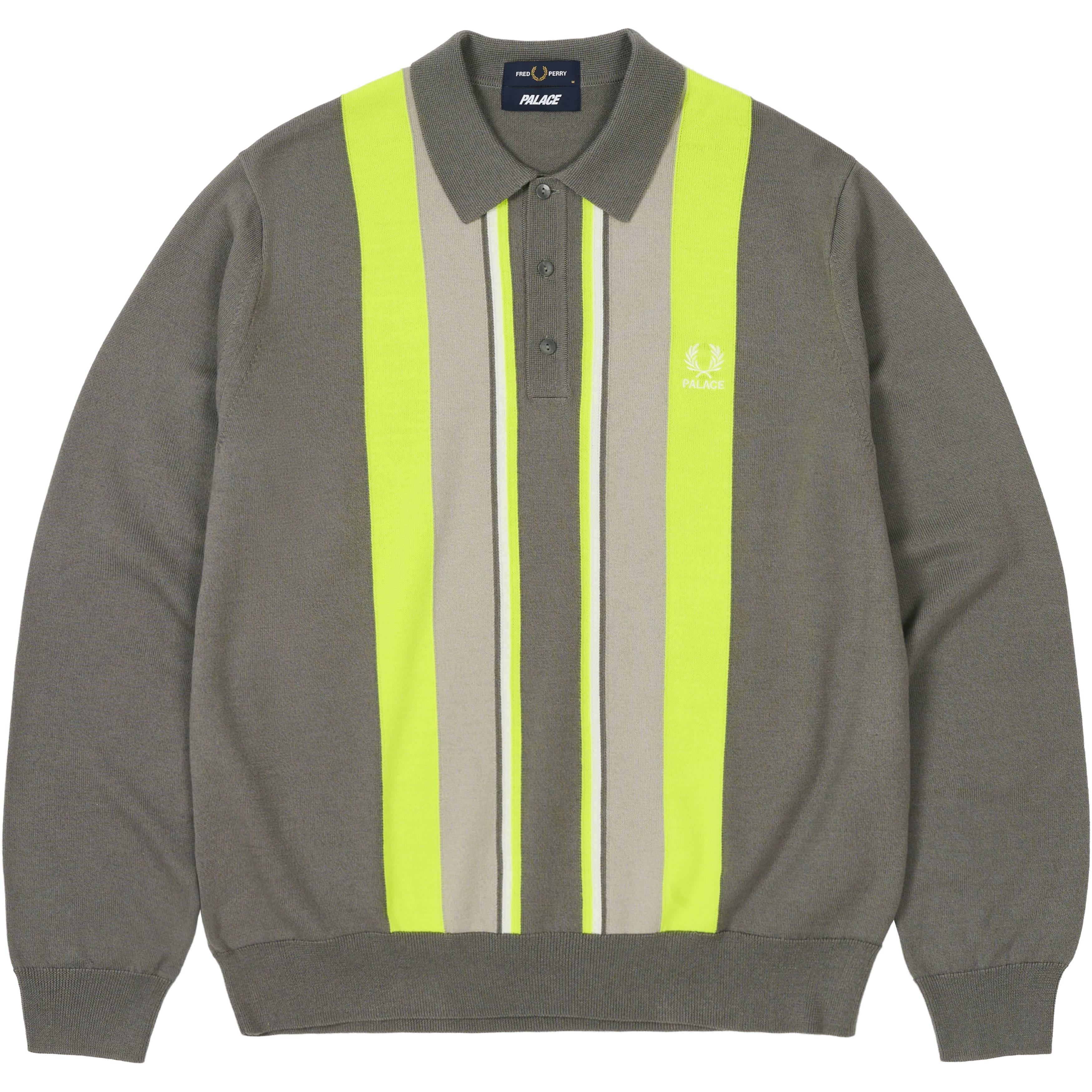 Palace Fred Perry Long Sleeve Knitted Shirt Feather