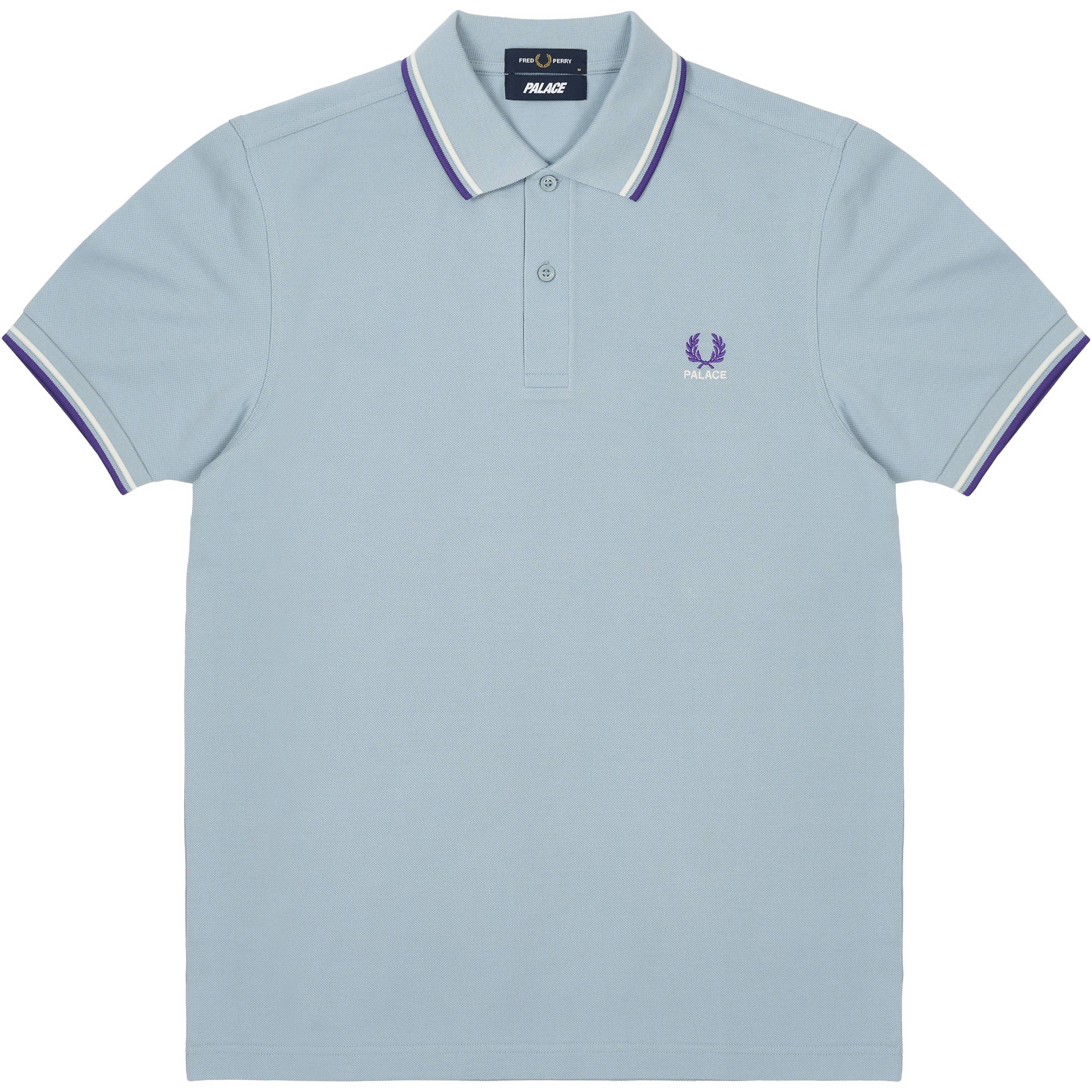 Palace Fred Perry Shirt Dusty Blue