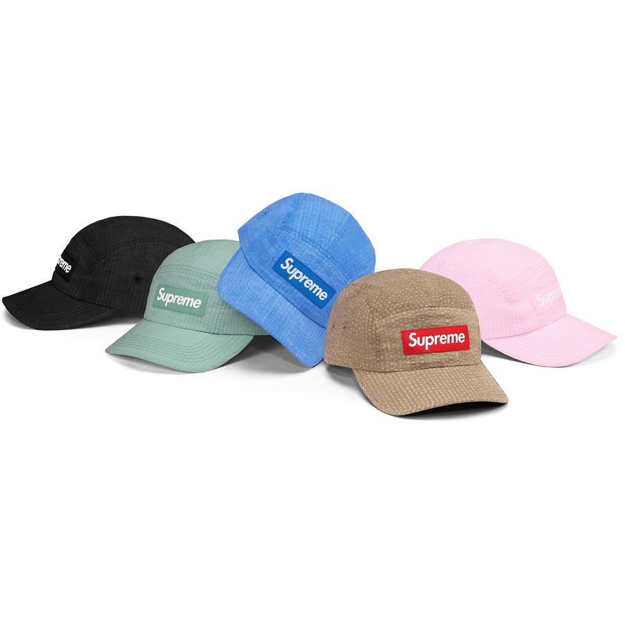 Washed Seersucker Camp Cap