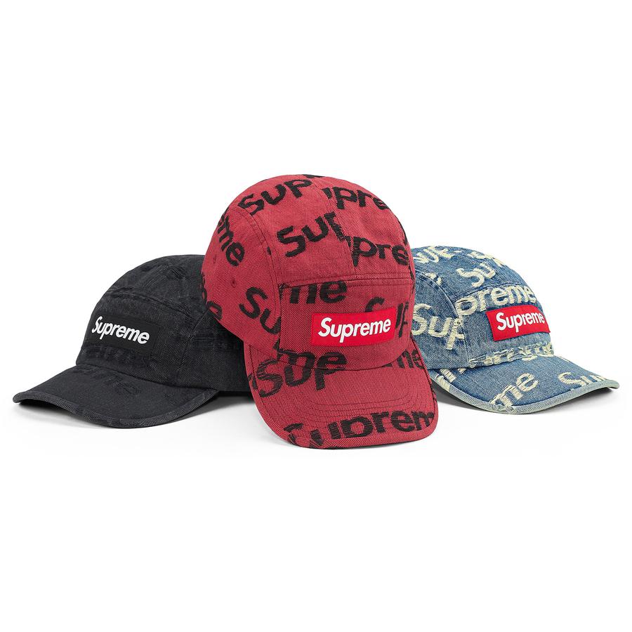 Supreme Frayed Logos Denim Camp Cap