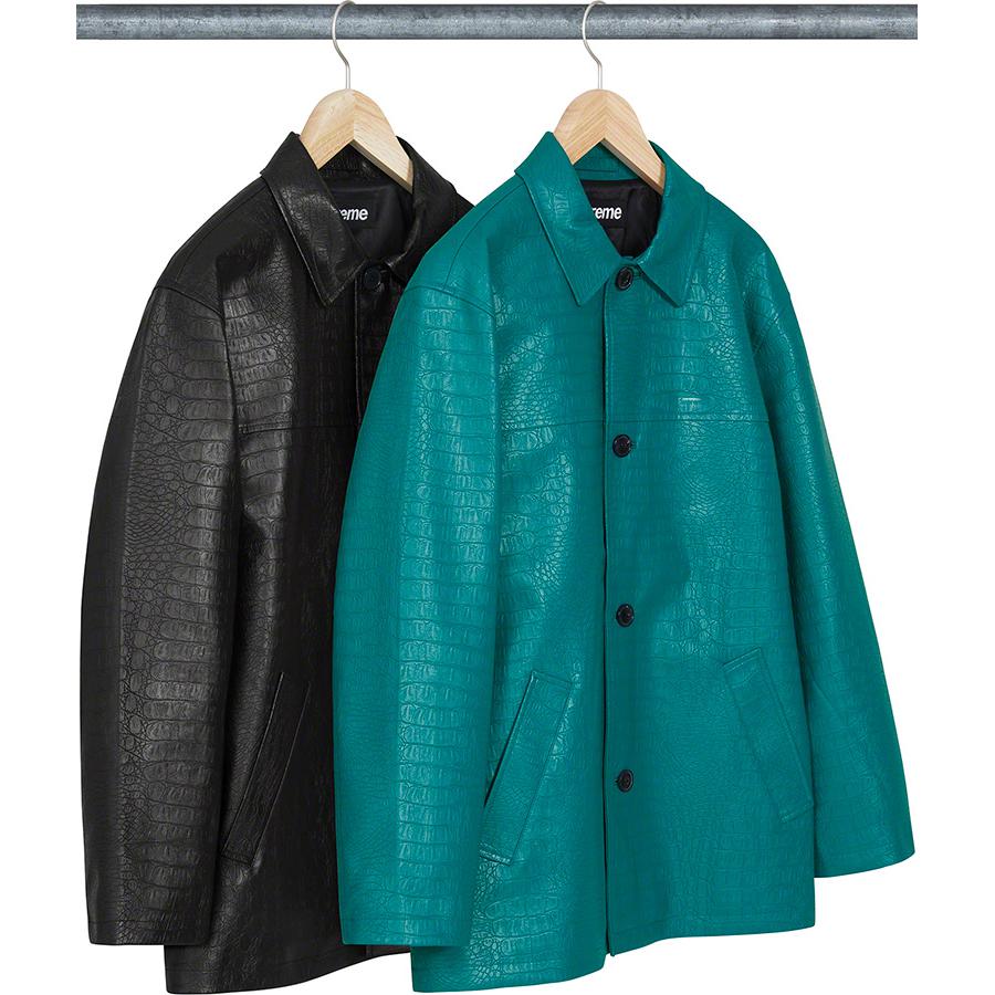 Faux Croc Car Coat
