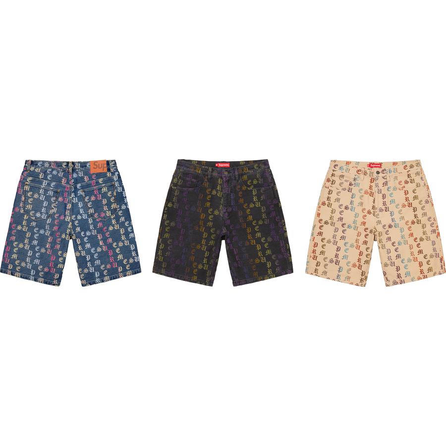 Gradient Jacquard Denim Short