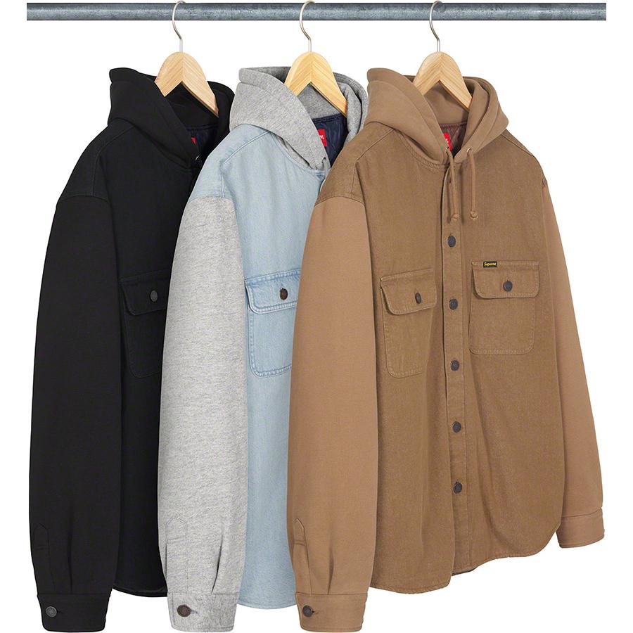 Fleece Hooded Denim Shirt