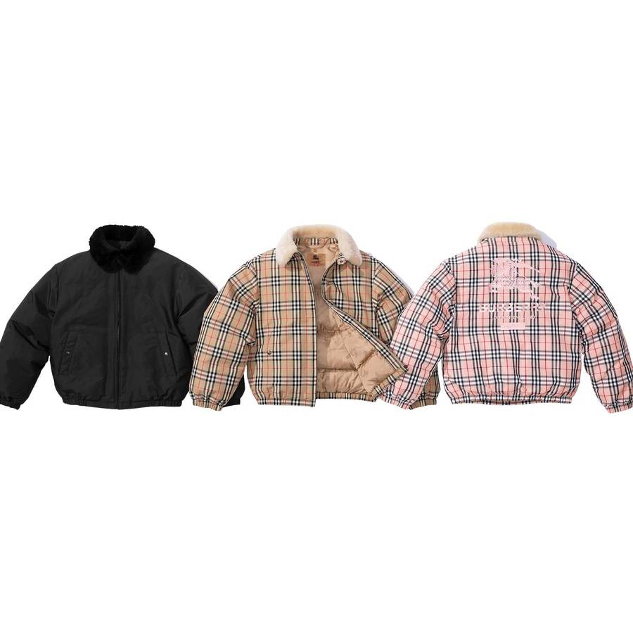 Supreme®/burberry® Shearling Collar Down Puffer Jacket