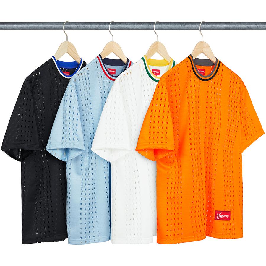 Perforated Stripe Warm Up Top