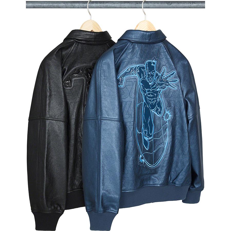 Silver Surfer Leather Varsity Jacket