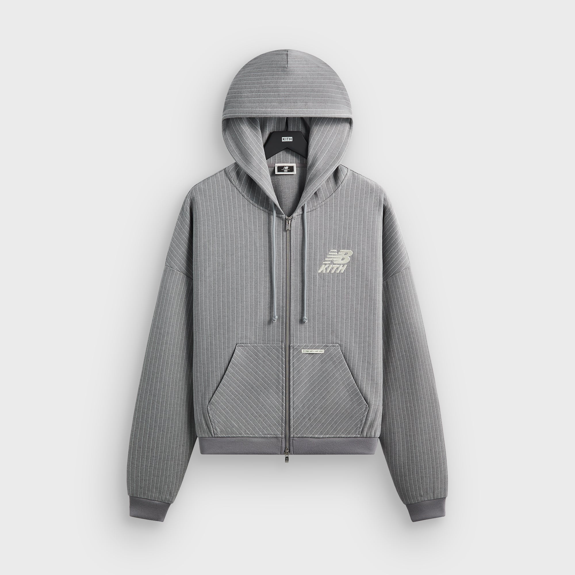 Kith & New Balance Pinstripe Braxton Zip Hoodie - Smoke - PH